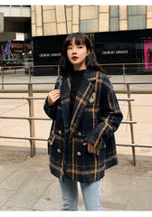 Boho Coat, Vintage Plaid Wool Coat Nellie