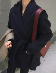 Winter Coat, Wool Coat, Wool Coat Women, Robe Coat Benita  in Coffee and Black