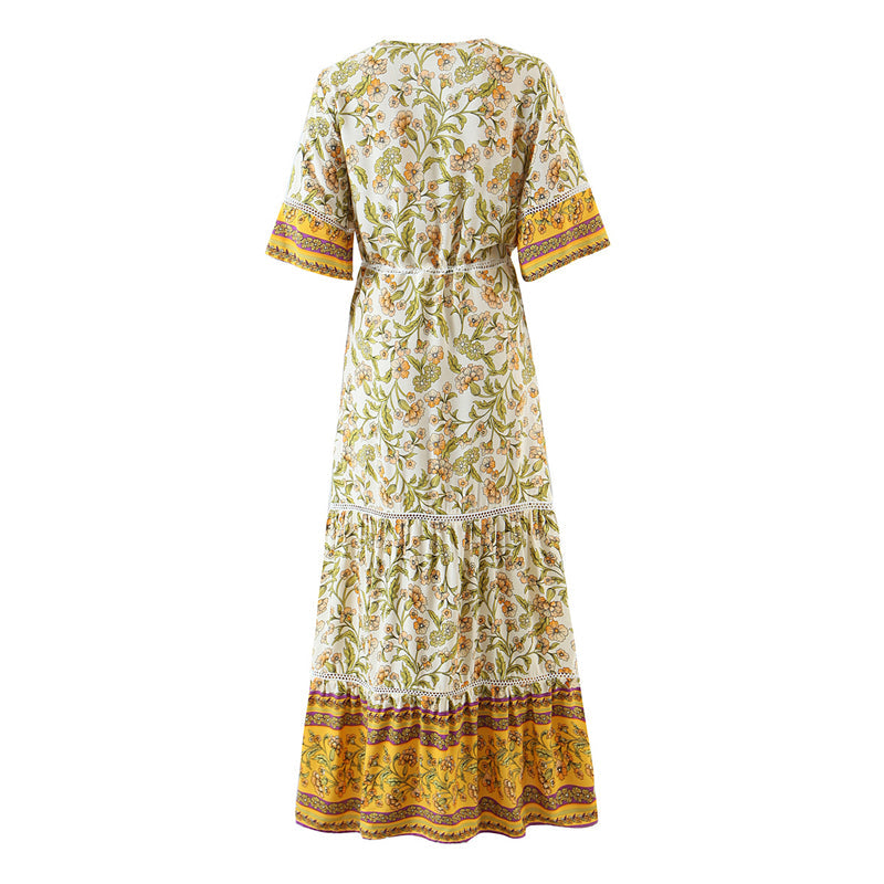 Boho Maxi Dress, Sundress, Yellow Cassia