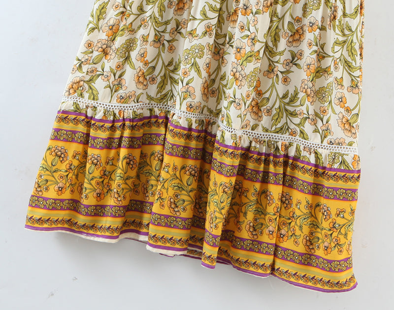 Boho Maxi Dress, Sundress, Yellow Cassia