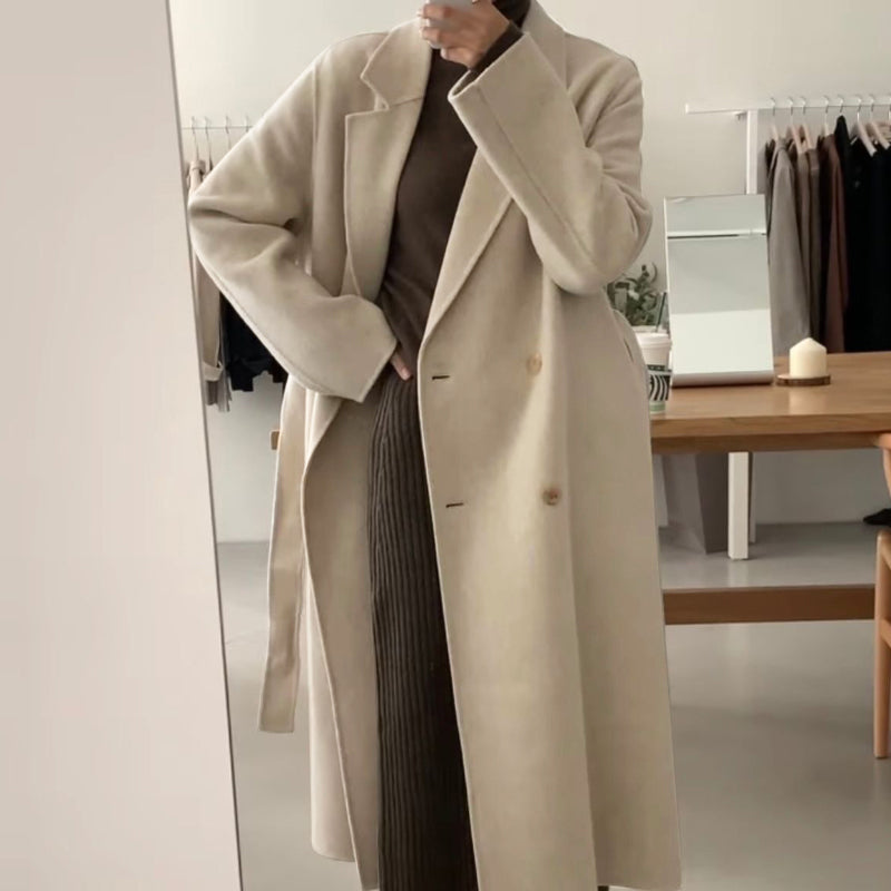 Winter Coat, Wool Coat, Long Wool Coat Women, Robe Coat Patrin in Coffee