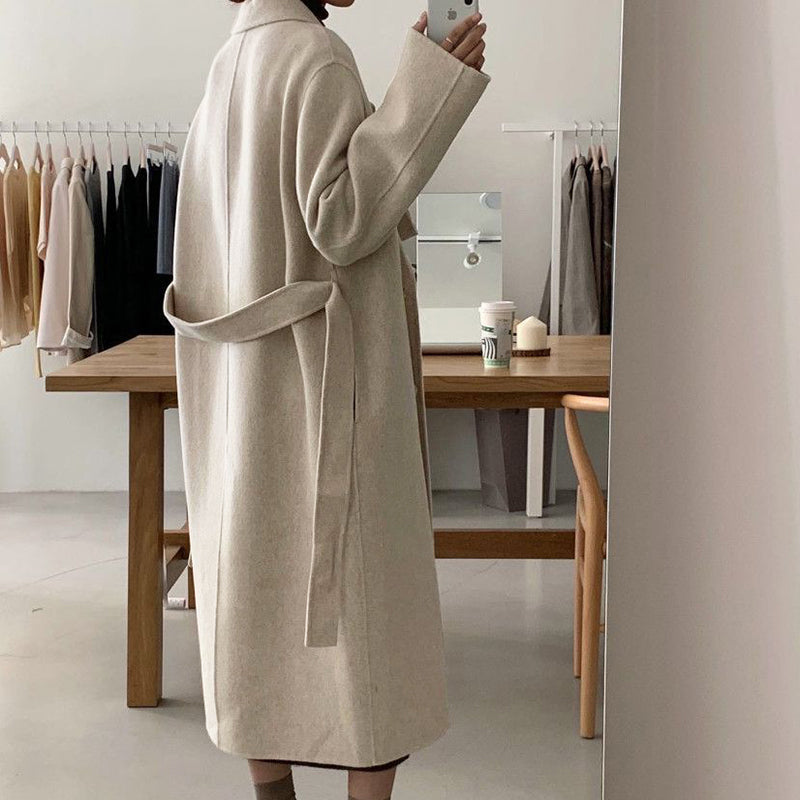 Winter Coat, Wool Coat, Long Wool Coat Women, Robe Coat Patrin in Coffee