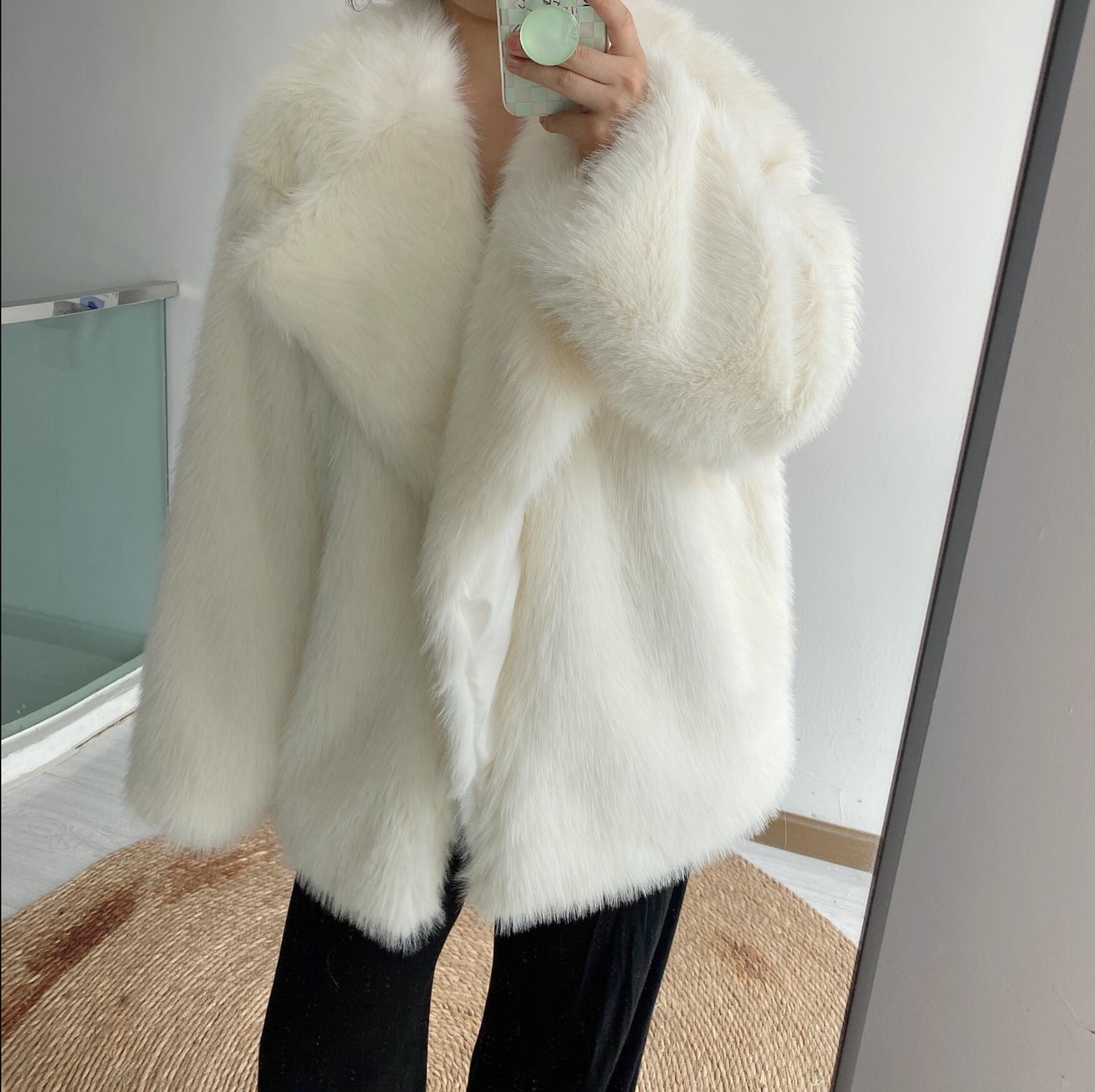 Boho Winter Coat, Fur Coat, Faux Fox Fur, Jolie in White