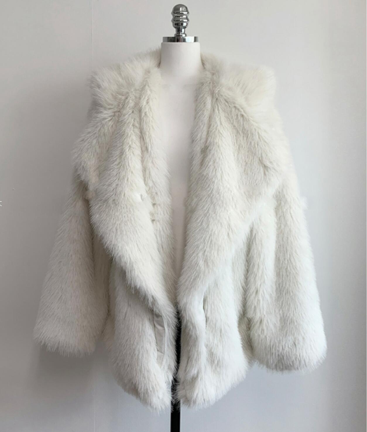 Boho Winter Coat, Fur Coat, Faux Fox Fur, Jolie in White