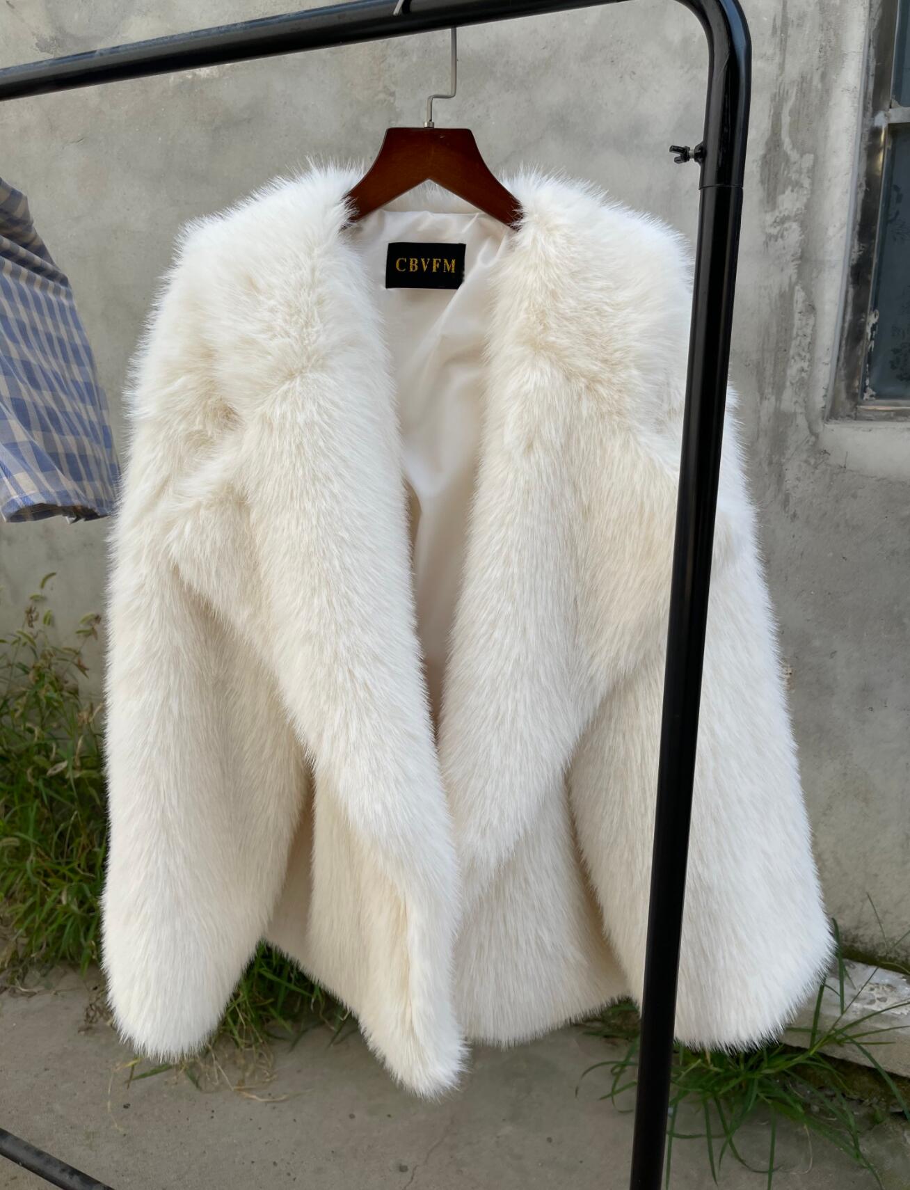 Boho Winter Coat, Fur Coat, Faux Fox Fur, Jolie in White