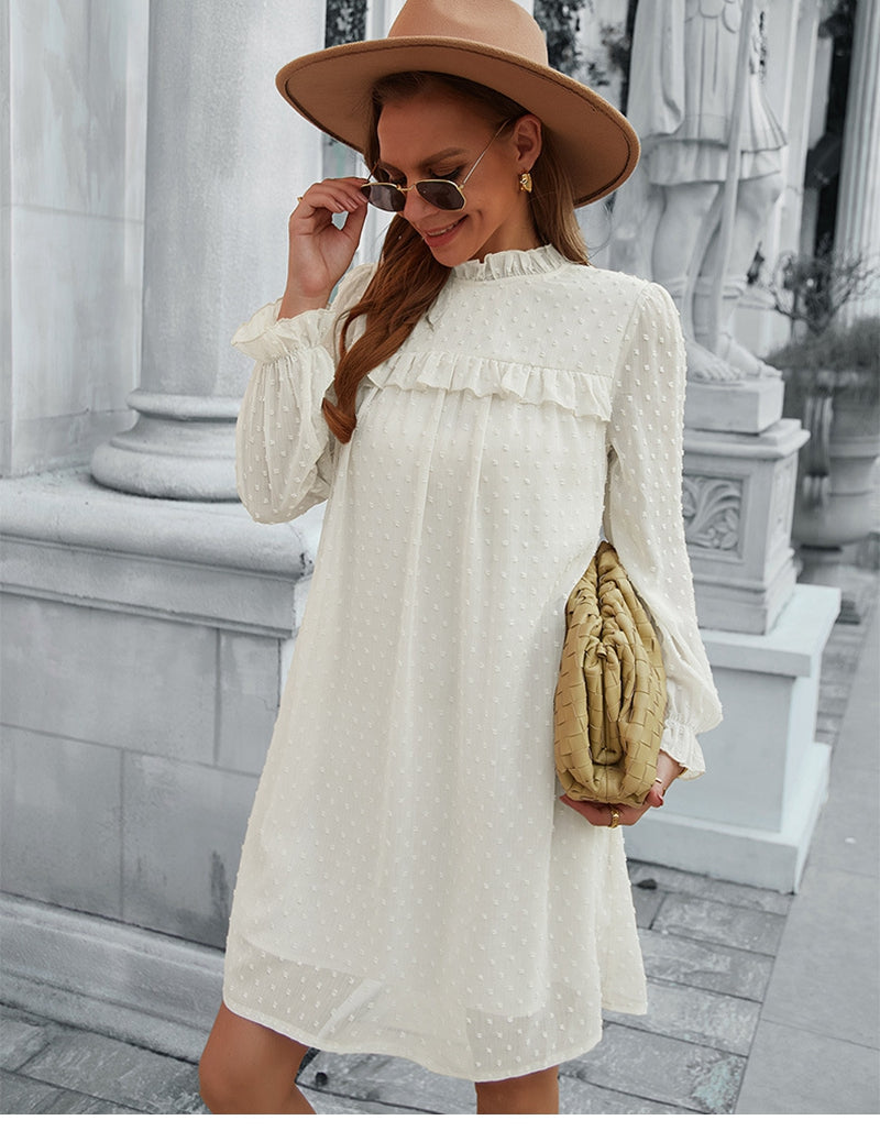 Boho Mini Dress Tunic Dress, Willow in Ivory