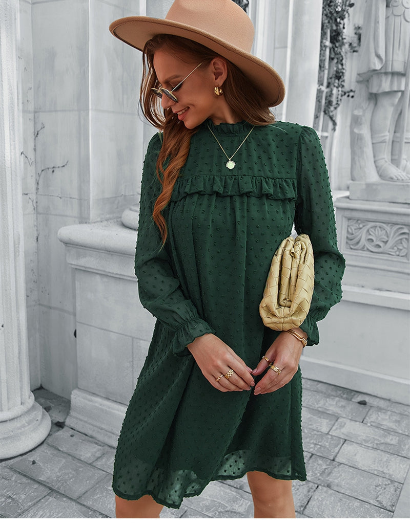 Boho Mini Dress Tunic Dress, Willow in Green