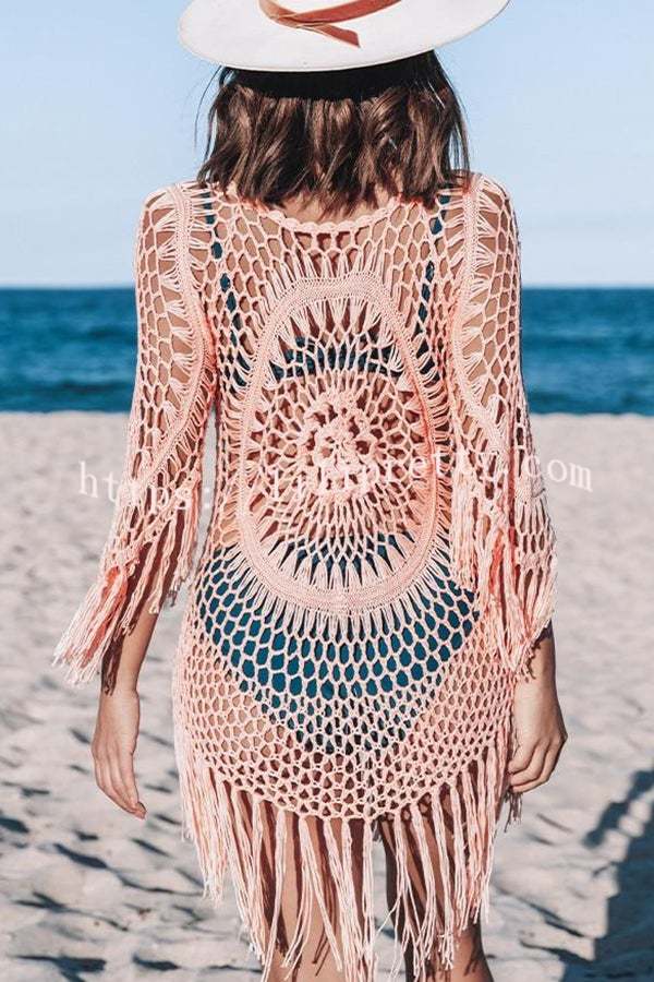 Beautiful Mandala Pattern Beachwear Crochet Cover-up