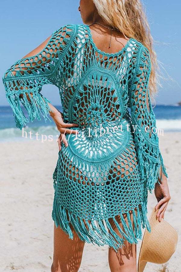 Beautiful Mandala Pattern Beachwear Crochet Cover-up