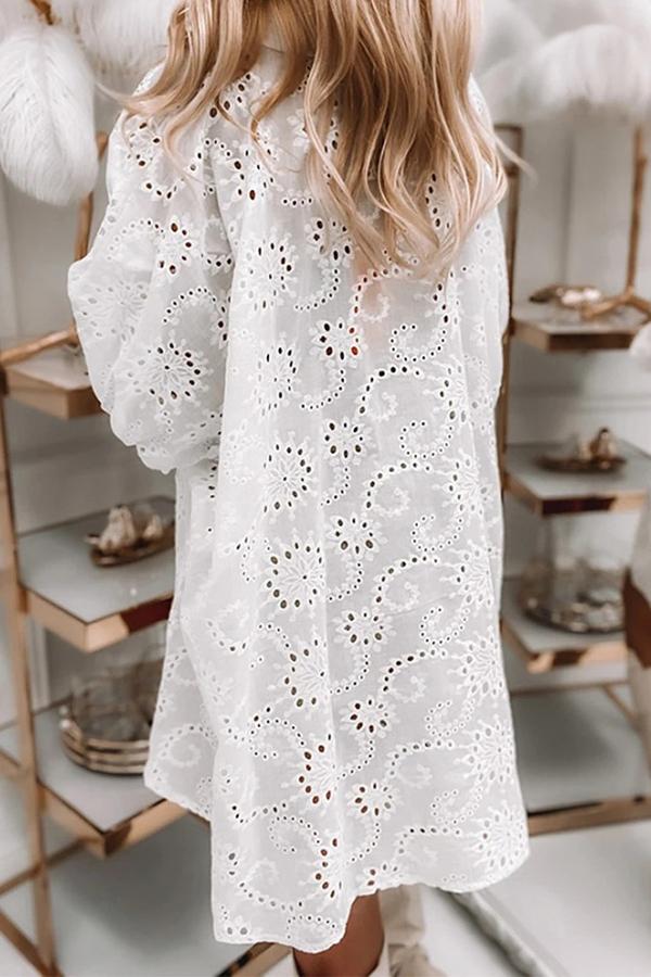 Bibi Eyelet Lace Shirt Babydoll Dress