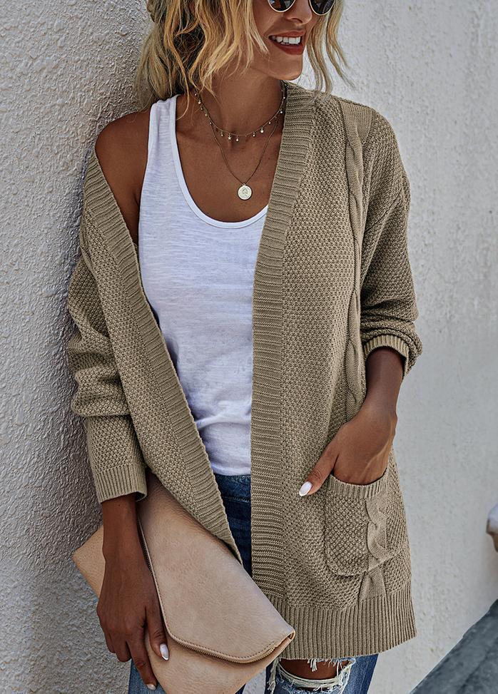 Long Sleeve Solid Color Cardigan