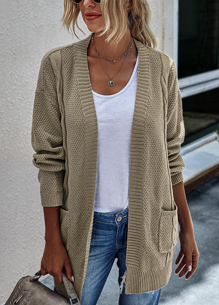 Long Sleeve Solid Color Cardigan