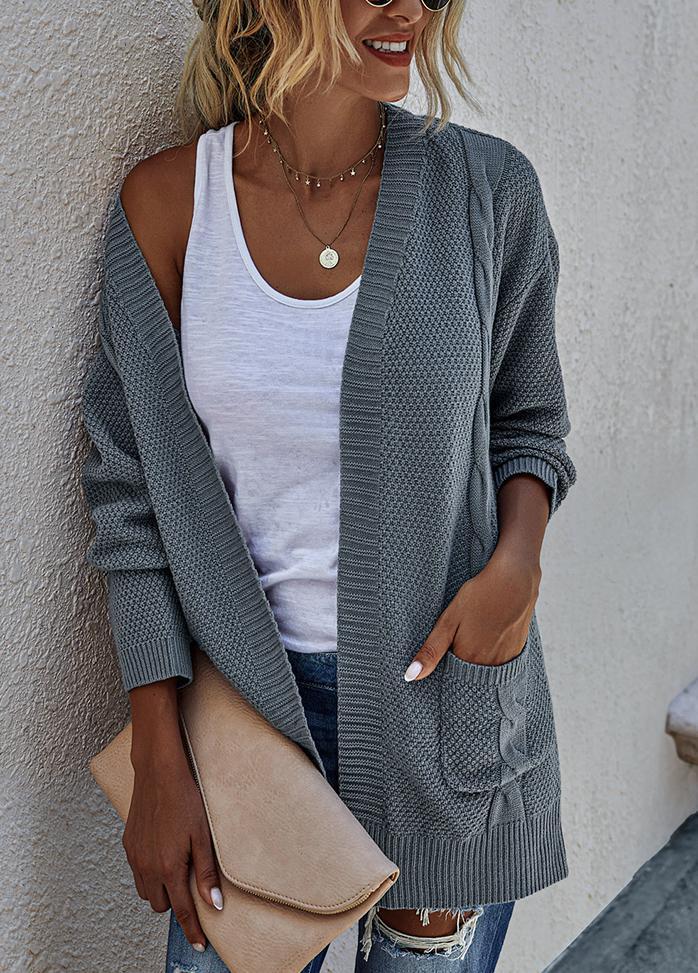 Long Sleeve Solid Color Cardigan