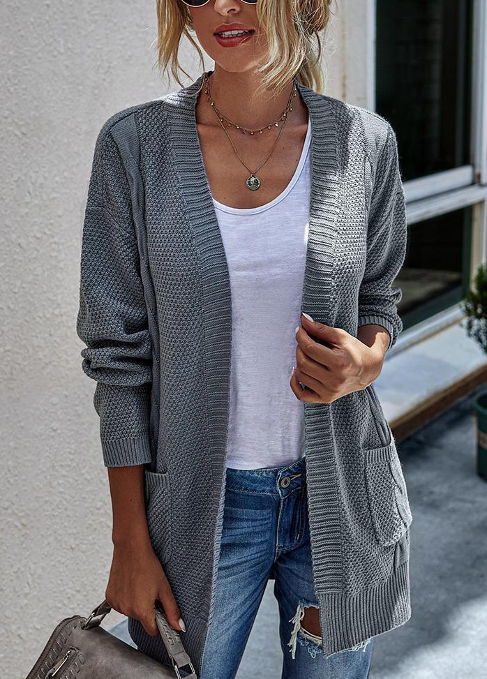 Long Sleeve Solid Color Cardigan