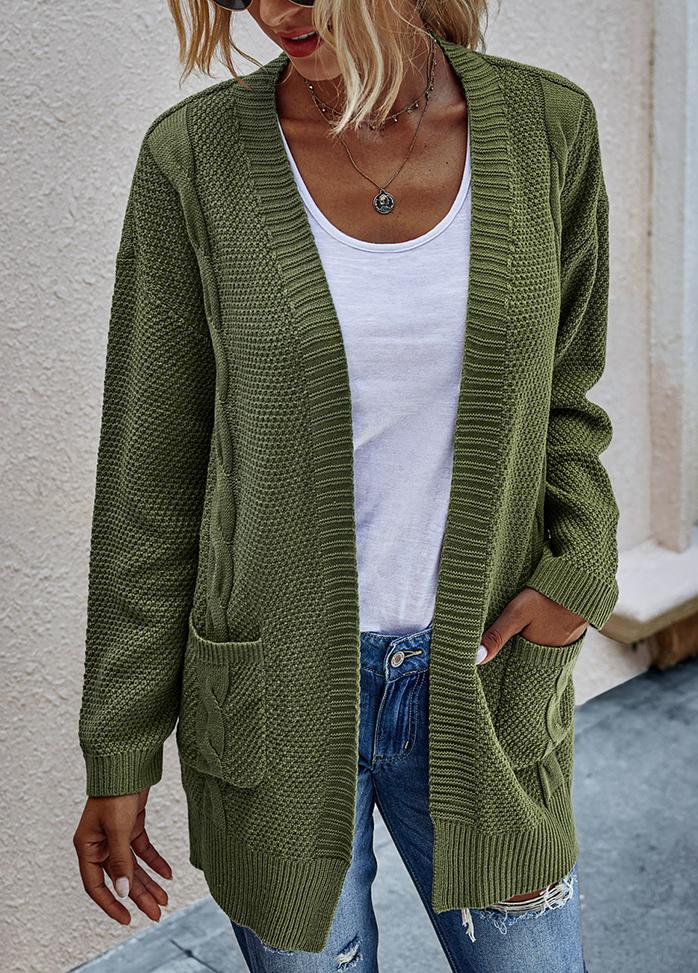 Long Sleeve Solid Color Cardigan