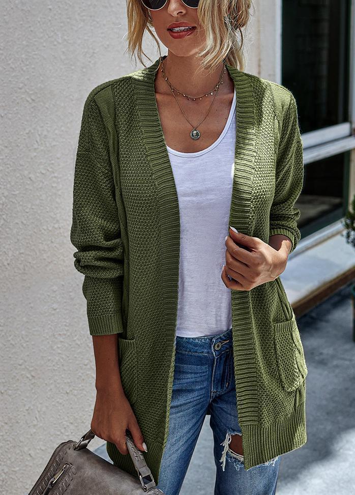 Long Sleeve Solid Color Cardigan