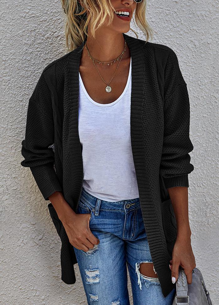 Long Sleeve Solid Color Cardigan