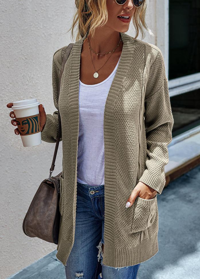 Long Sleeve Solid Color Cardigan