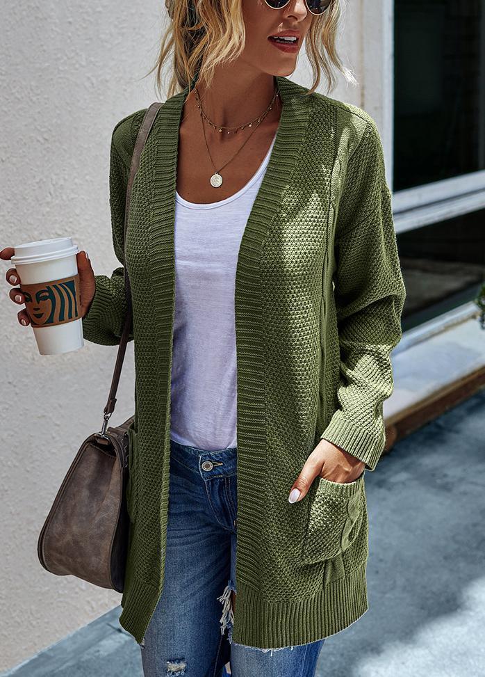 Long Sleeve Solid Color Cardigan