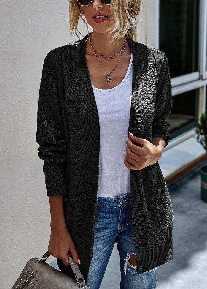 Long Sleeve Solid Color Cardigan