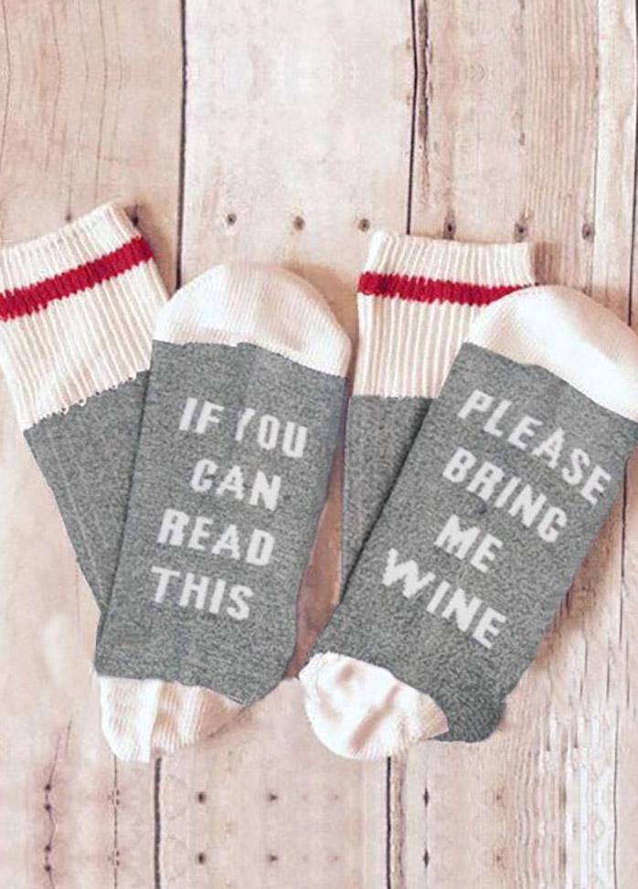 Letter Printed Socks