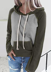 Casual Patchwork Long Sleeve Hoodie