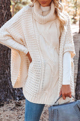 Beside The Fire Cable Poncho Sweater