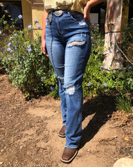 70s Vintage Ripped High Waist Jeans