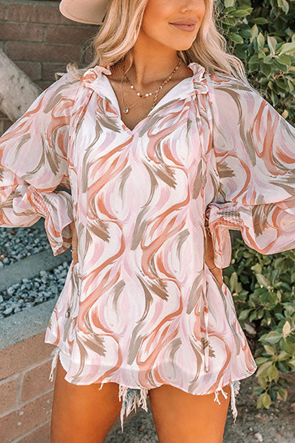 A Loving Endeavor Marble Print Blouse