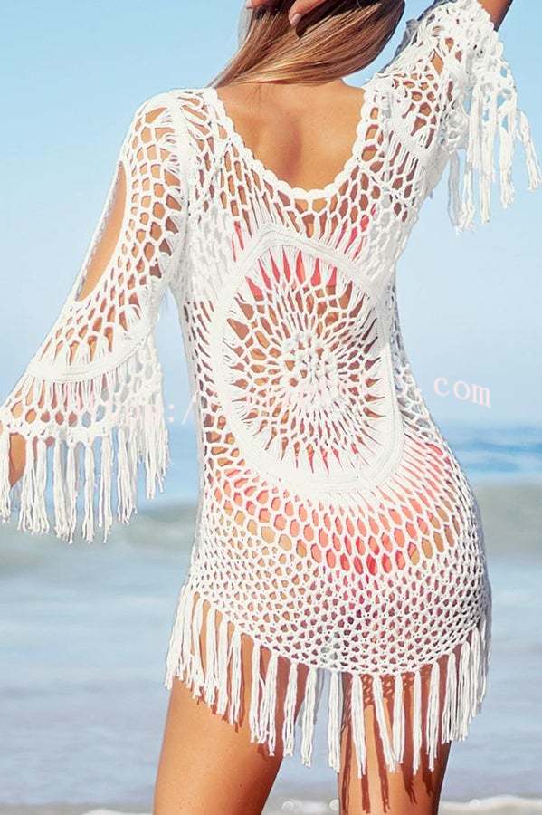 Beautiful Mandala Pattern Beachwear Crochet Cover-up