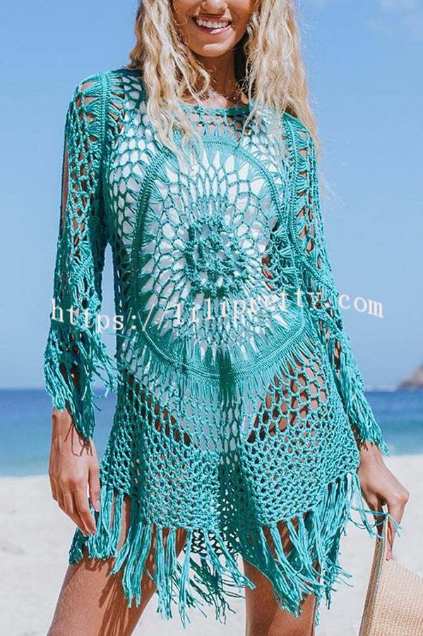 Beautiful Mandala Pattern Beachwear Crochet Cover-up