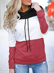 Long Sleeve Color Block Hoodie