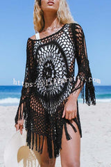 Beautiful Mandala Pattern Beachwear Crochet Cover-up