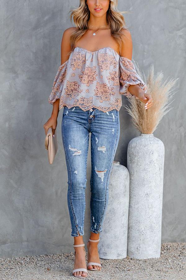 Best Favor Lace Off The Shoulder Blouse