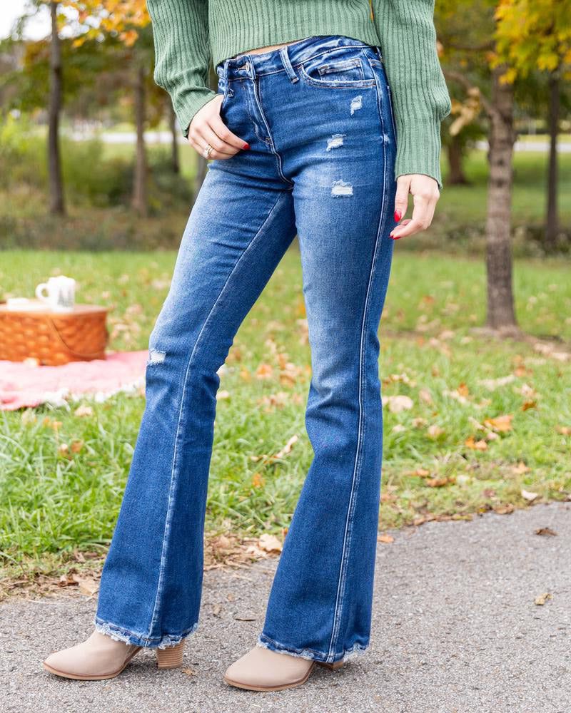 90s Vintage Ripped Raw Hem Jeans