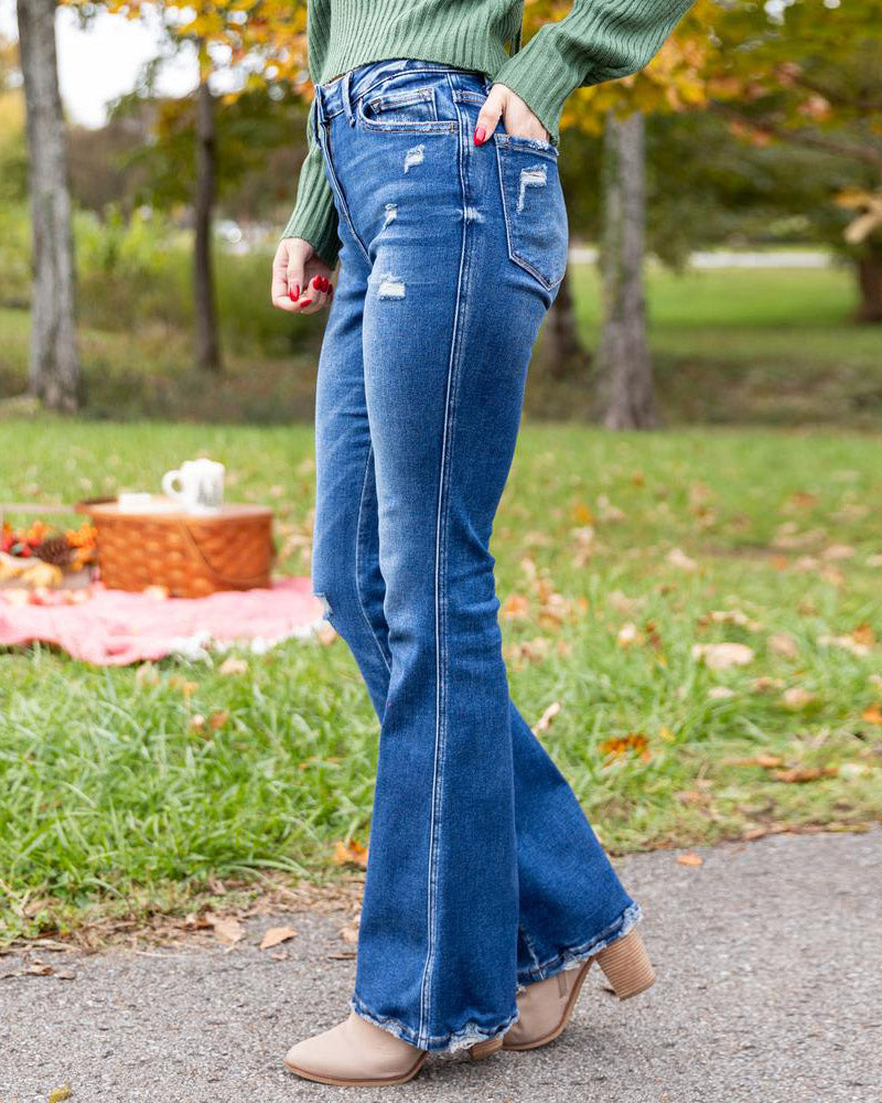 90s Vintage Ripped Raw Hem Jeans