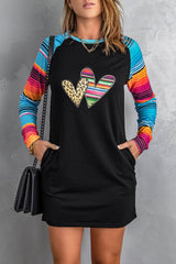 Leopard Serape Hearts Mini Dress