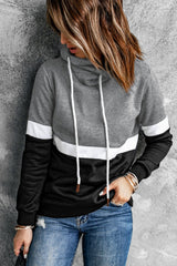 Black Cowl Neck Hoodie