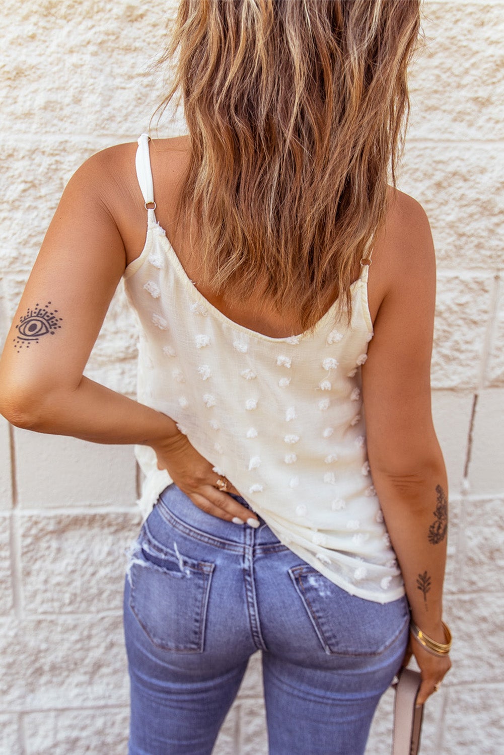 Beige Swiss Dot Tank