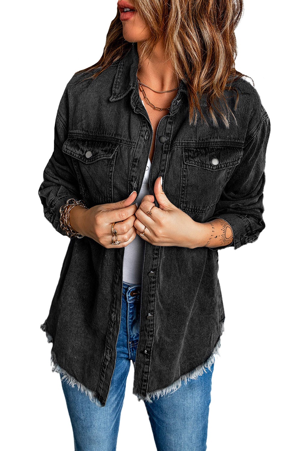 Black Pocket Jean Jacket