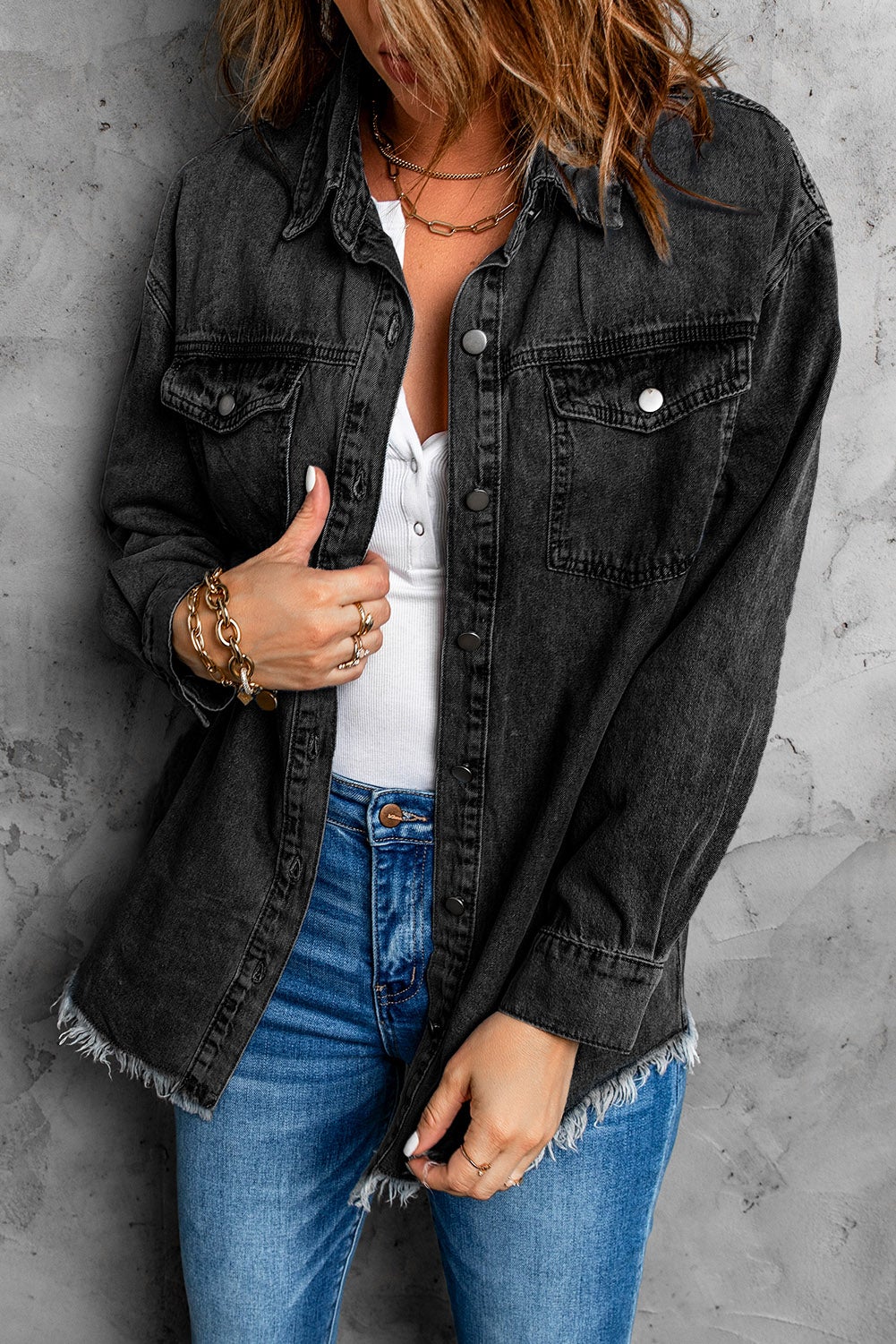 Black Pocket Jean Jacket