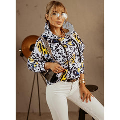 Casual Long Sleeve Floral Sweatshirt Hooded Top