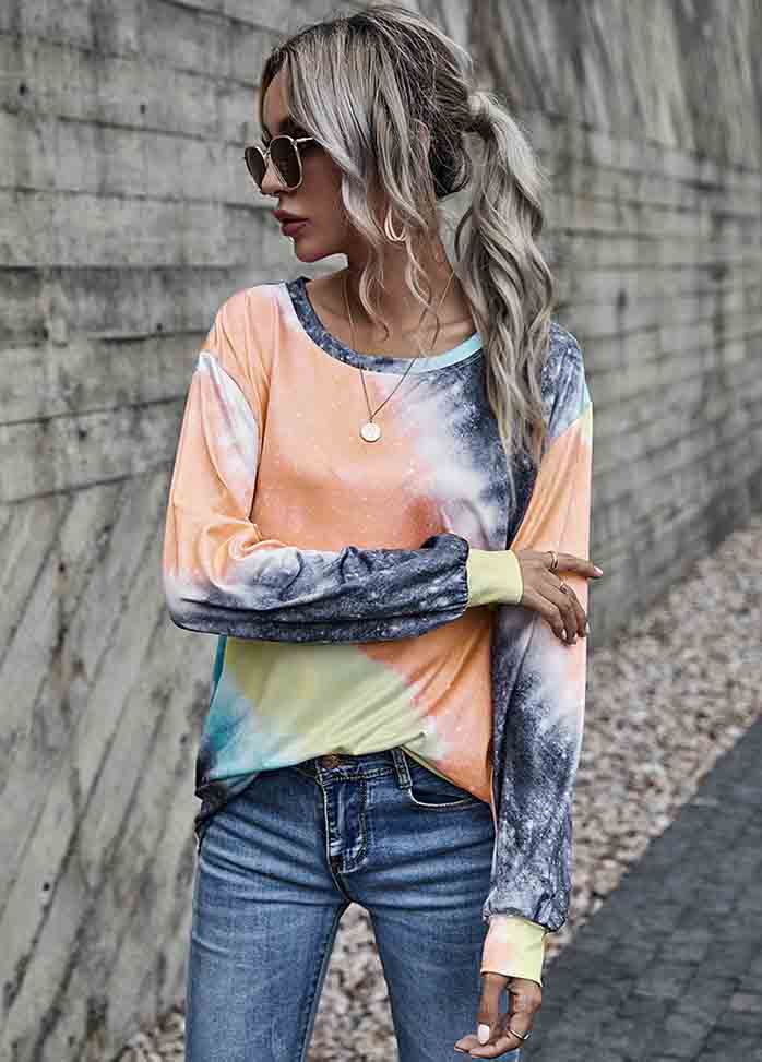 Long Sleeve Round Neck Printed T-shirt