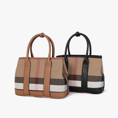 Women's Canvas Plaid Large Versatile Commuter Shoulder Handbags