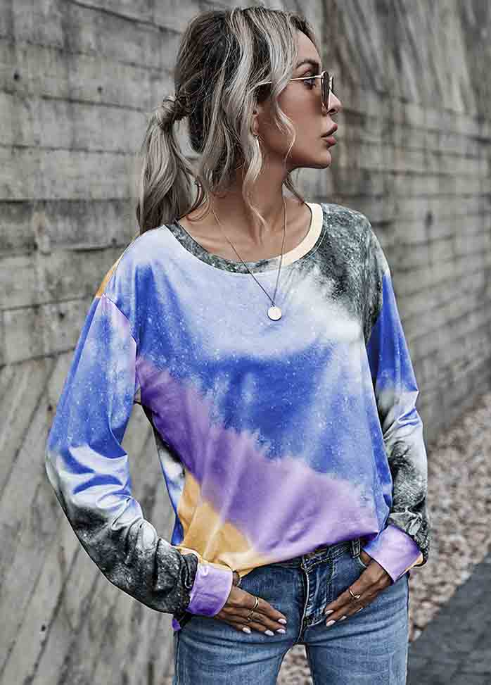 Long Sleeve Round Neck Printed T-shirt