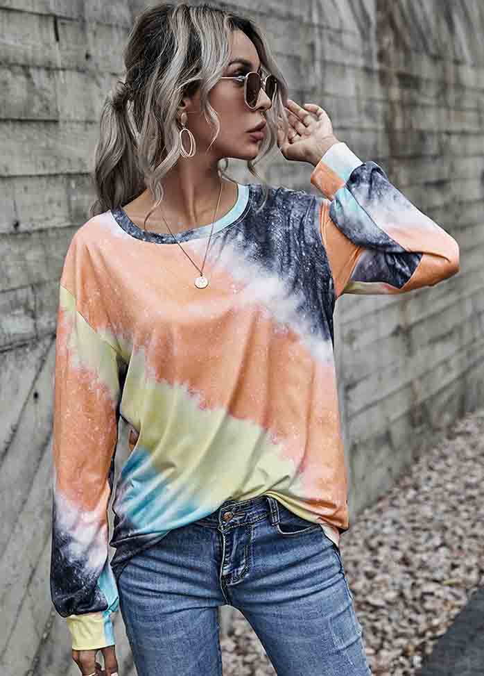 Long Sleeve Round Neck Printed T-shirt