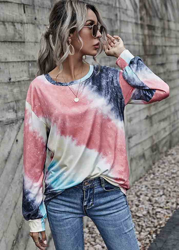 Long Sleeve Round Neck Printed T-shirt