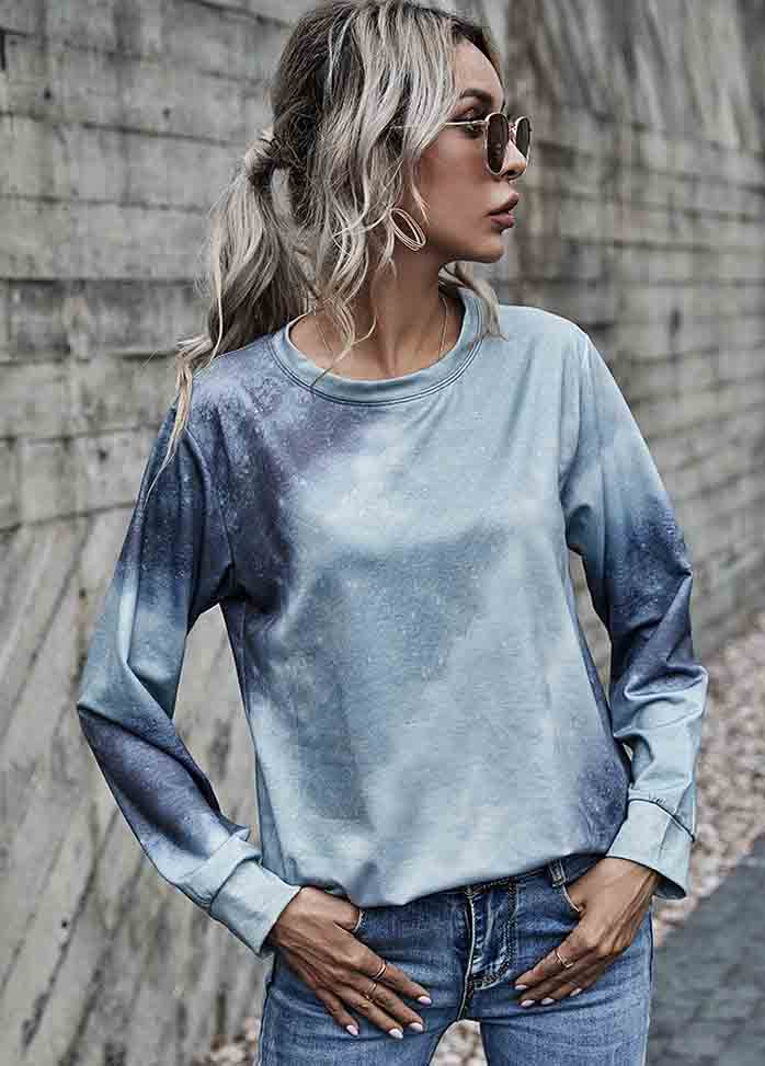 Long Sleeve Round Neck Printed T-shirt