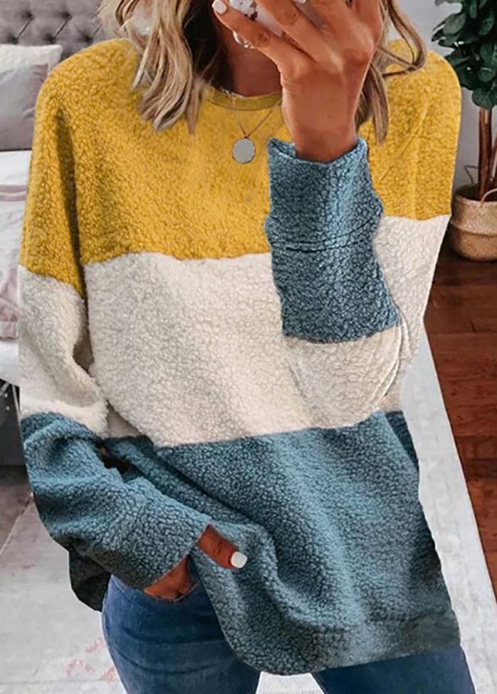 Color Block Long Sleeve Top