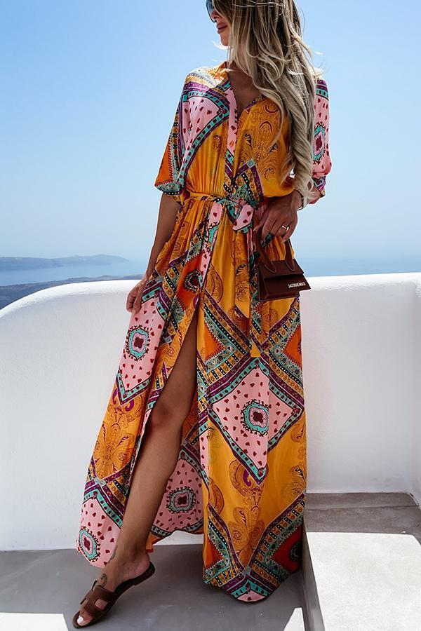 Beauty In Bloom Patchwork Boho Print Maxi Dress